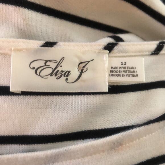 Eliza J Striped Bell Sleeve Dress Size 12 NWT - Picture 7 of 10